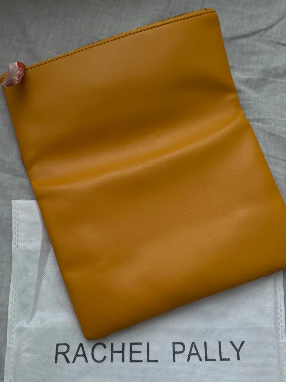 Rachel Pally Orange Floral Fold-Over Clutch with Mustard Base